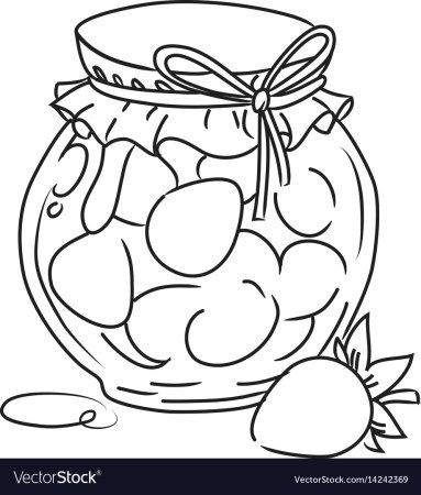 Банка с вареньем раскраска для детей