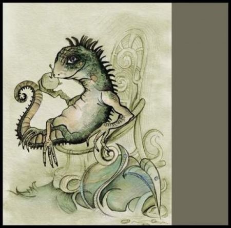 Ящерица сбрасывает хвост смешной рисунок