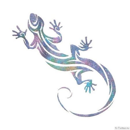 Ящерка с короной тату