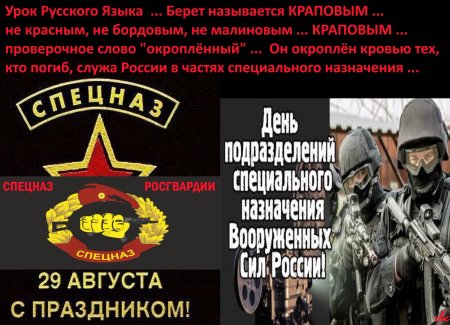 29 Августа праздник спецназа ВВ МВД РФ внутренние войска