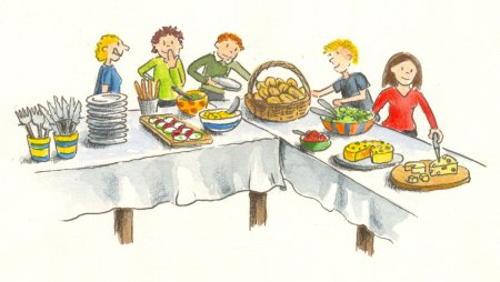 Праздничный стол рисунок