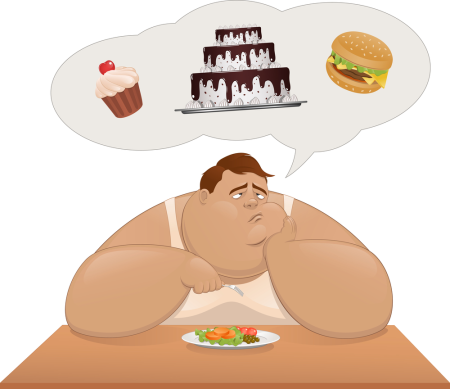 Толстые люди едят сладкое