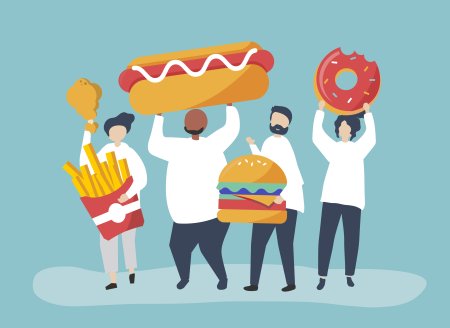 Человек ест вектор