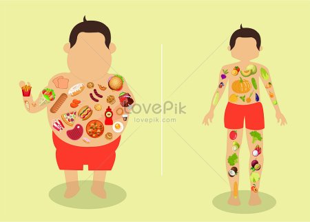 Здоровый и толстый человек