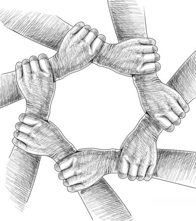 Рукопожатие рисунок карандашом