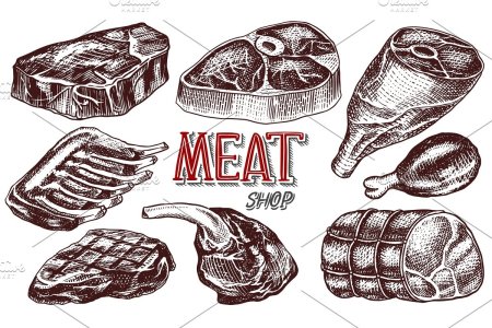 Стейк иллюстрация