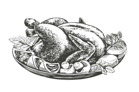 Мясо гравюра