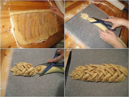 Красивое украшение выпечки булочек