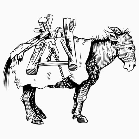 Ослик с мешками