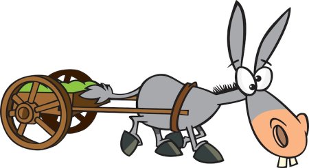 Ослик с тележкой смешно