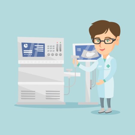 Врач УЗИ иллюстрация