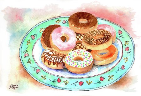 Тарелка с булочками рисунок