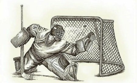 Хоккей зарисовка вратарь