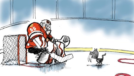 Шарж хоккей вратарь