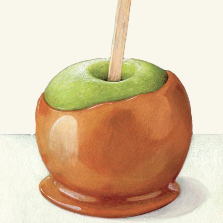 Яблоко в карамели иллюстрация