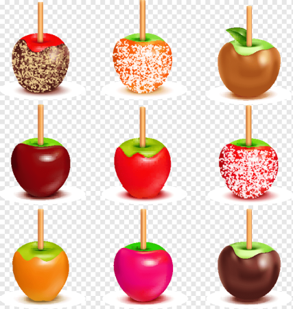 Яблоко в карамели вектор