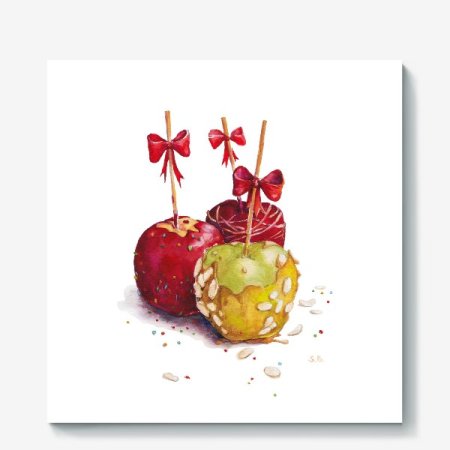 Нарисованное яблоко в карамели