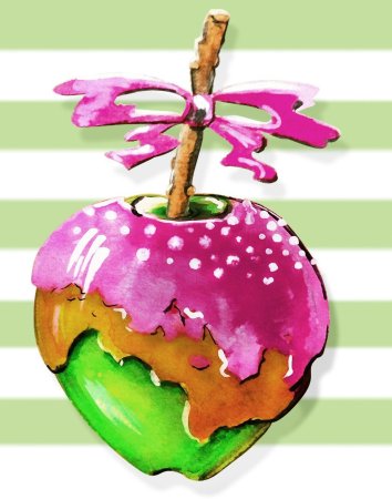 Яблоко в карамели рисунок