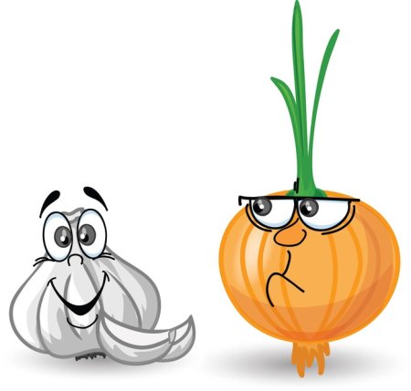 Лук и чеснок мультяшные