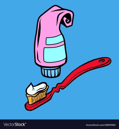 Зубная паста и щетка вектор