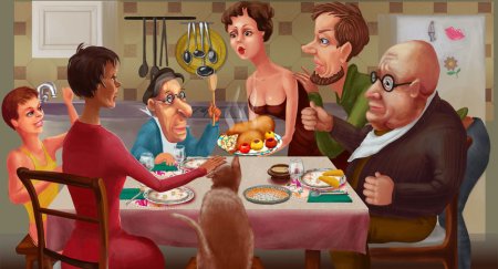 Посиделки на кухне картина