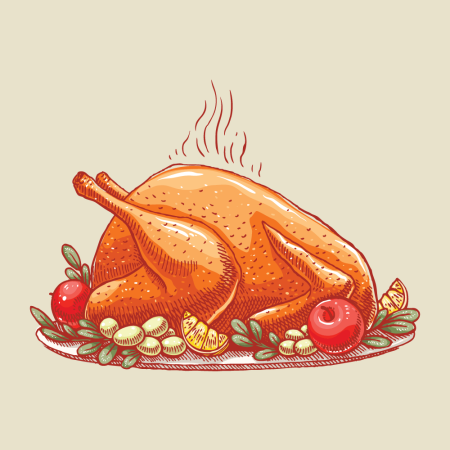 Жареная индейка рисунок