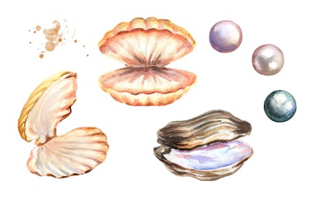 Жемчуг акварелью