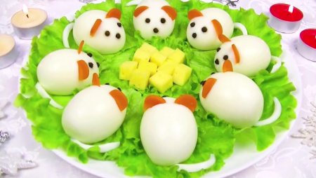 Новогодние закуски из яиц