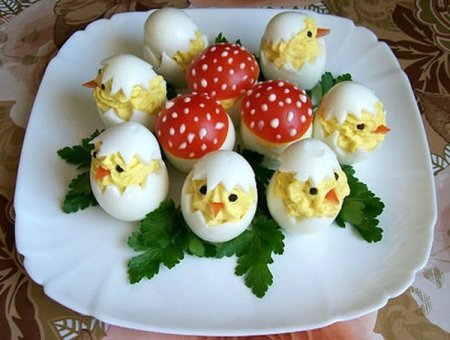 Фаршированные яйца на праздничный детский стол