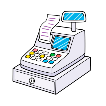 Кассовый аппарат мультяшный