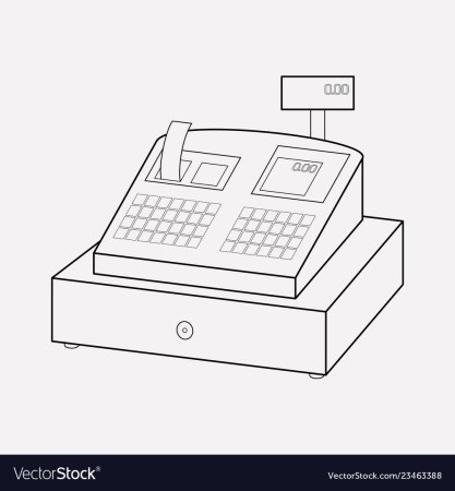 Раскраска кассовый аппарат