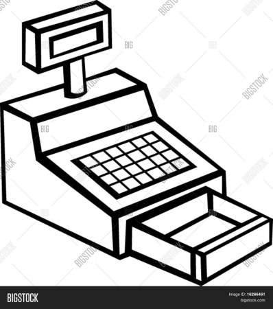 Раскраска кассовый аппарат