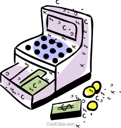 Касса цветная нарисованная