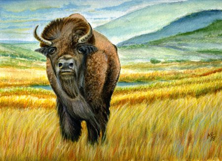 Алмазная живопись бизоны
