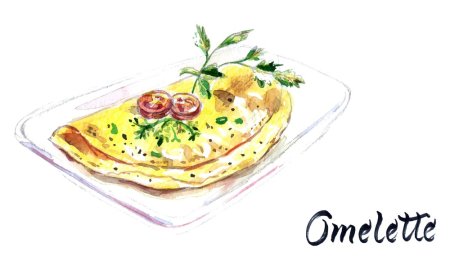 Омлет акварель