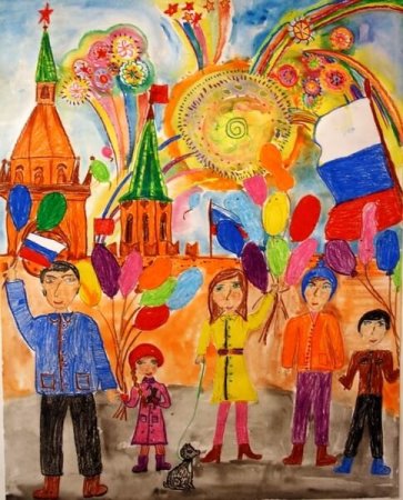 Рисование праздничный город