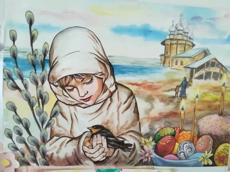 Рисунок на тему Пасха