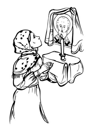 Девочка в храме раскраска