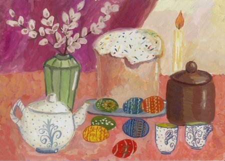 Праздничный натюрморт рисунки