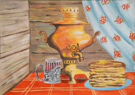 Натюрморт Масленица для детей