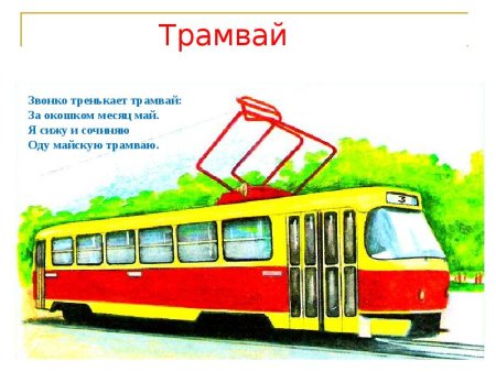 Картина трамвай для детей