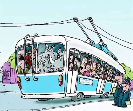 Троллейбус карикатура