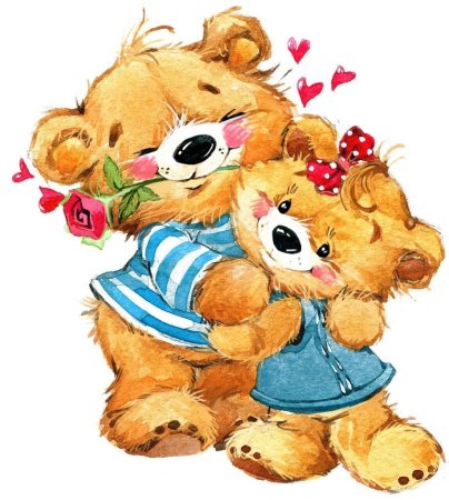 Мишки обнимаются