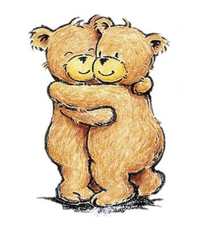Мишка обнимает