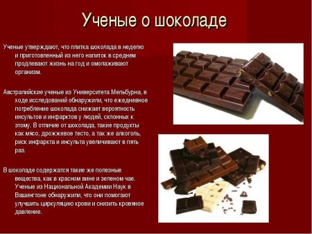 Сведения о шоколаде