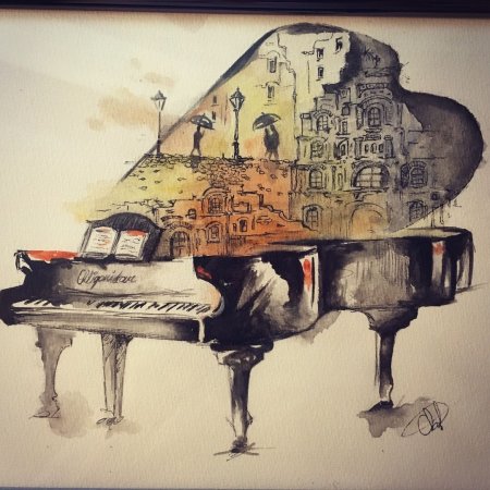 Klavier рисунок акварелью