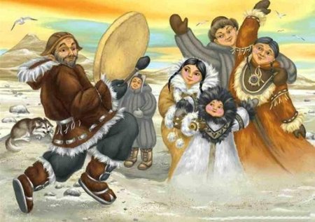 Чукотка люди иллюстрации