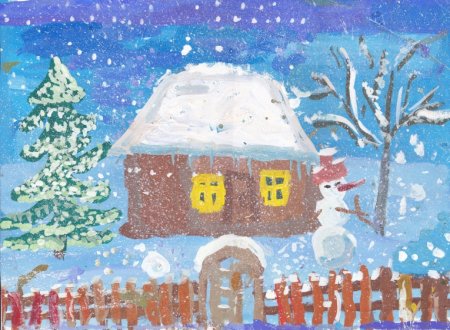 Зима рисунок для детей