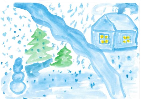 Зима рисунок