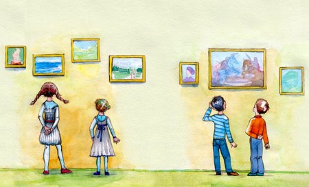 Дети в картинной галерее